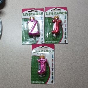 Pink and Red Linkable Letter Ornaments
